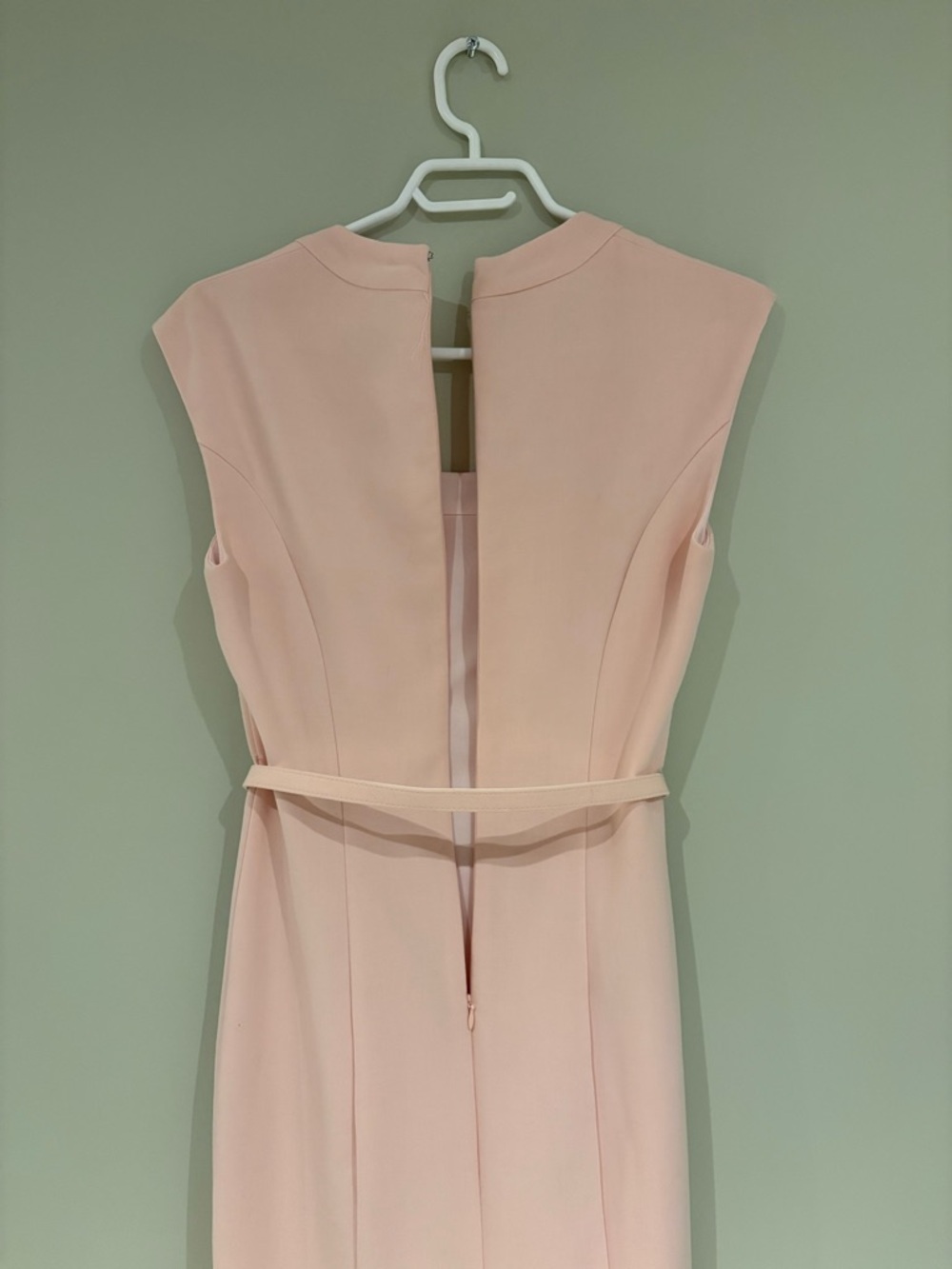 le chateau Blush Cap-Sleeve Sheath Dress with Slim Belt - Picture 11 of 12
